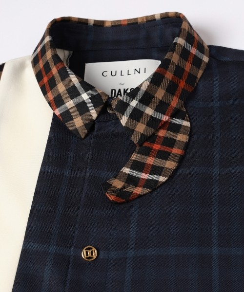 CULLNI for DAKS LONDON Asymmetrical Switching Chin Tab Shirt