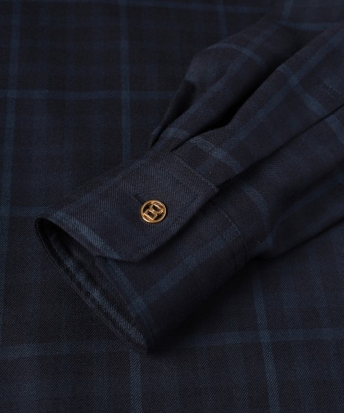 CULLNI for DAKS LONDON Asymmetrical Switching Chin Tab Shirt