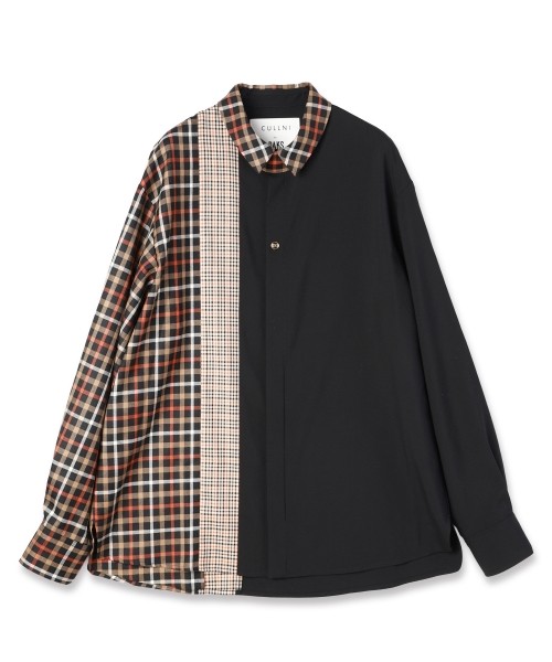 CULLNI for DAKS LONDON Asymmetrical Switching Chin Tab Shirt
