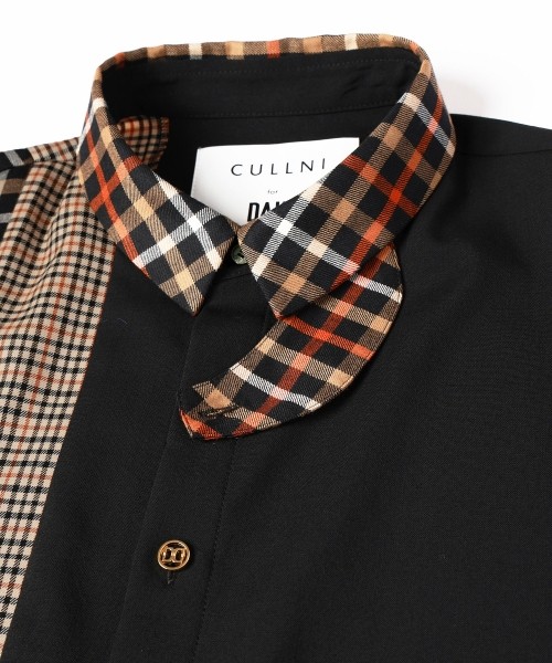 CULLNI for DAKS LONDON Asymmetrical Switching Chin Tab Shirt
