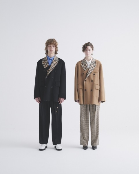 CULLNI for DAKS LONDON Tuck Drawstring Wide Pants