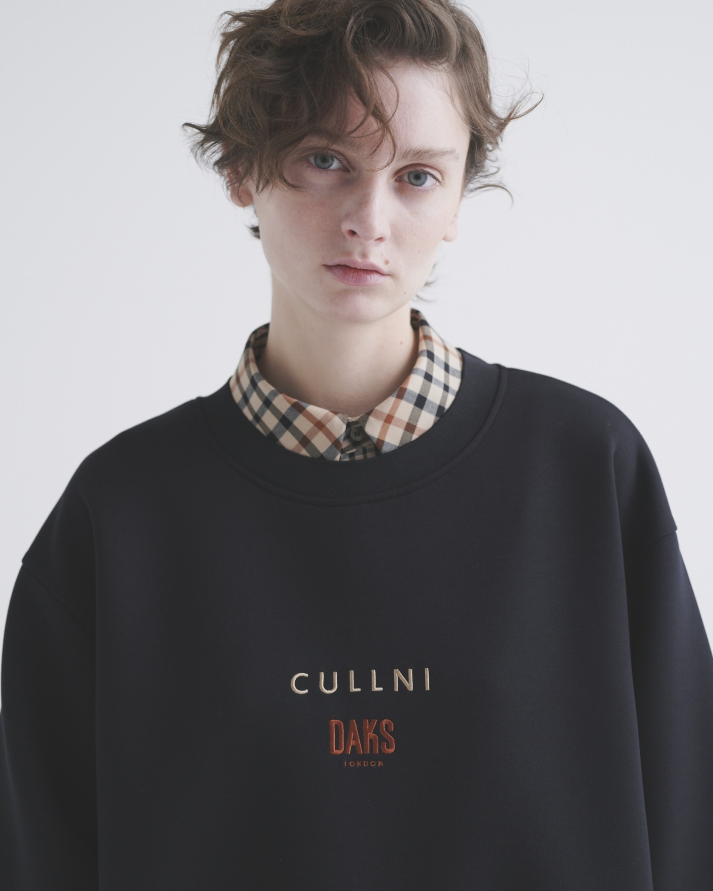 CULLNI for DAKS LONDON Drawstring Logo Embroidery Pullover