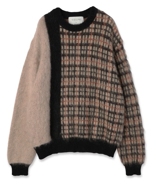 CULLNI for DAKS LONDON Asymmetrical Mohair Shaggy Pullover Knit