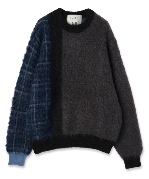 CULLNI for DAKS LONDON Asymmetrical Mohair Shaggy Pullover Knit