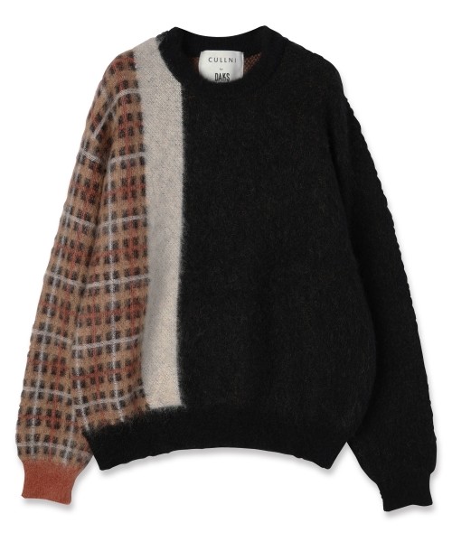 CULLNI for DAKS LONDON Asymmetrical Mohair Shaggy Pullover Knit