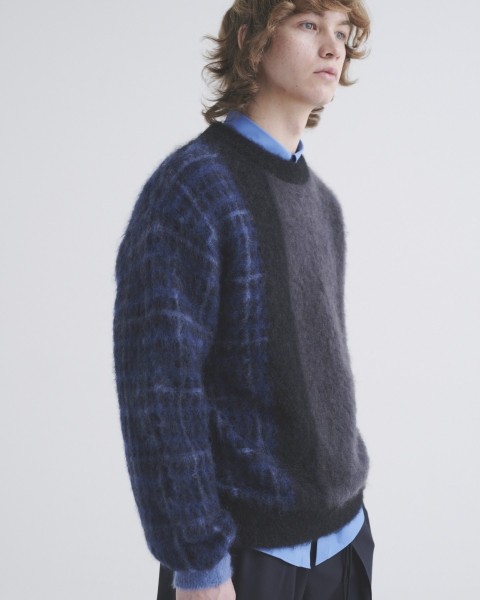 CULLNI for DAKS LONDON Asymmetrical Mohair Shaggy Pullover Knit