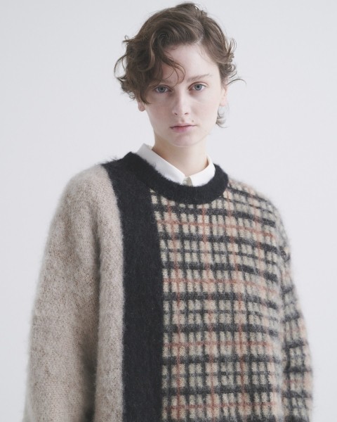 CULLNI for DAKS LONDON Asymmetrical Mohair Shaggy Pullover Knit