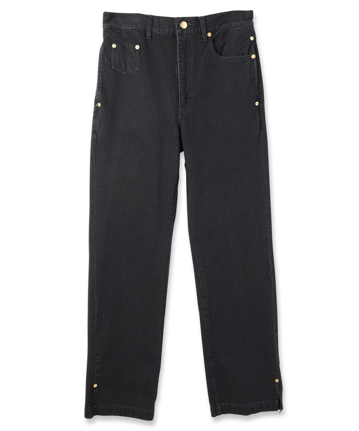 Asymmetrical Pocket Straight Denim Pants