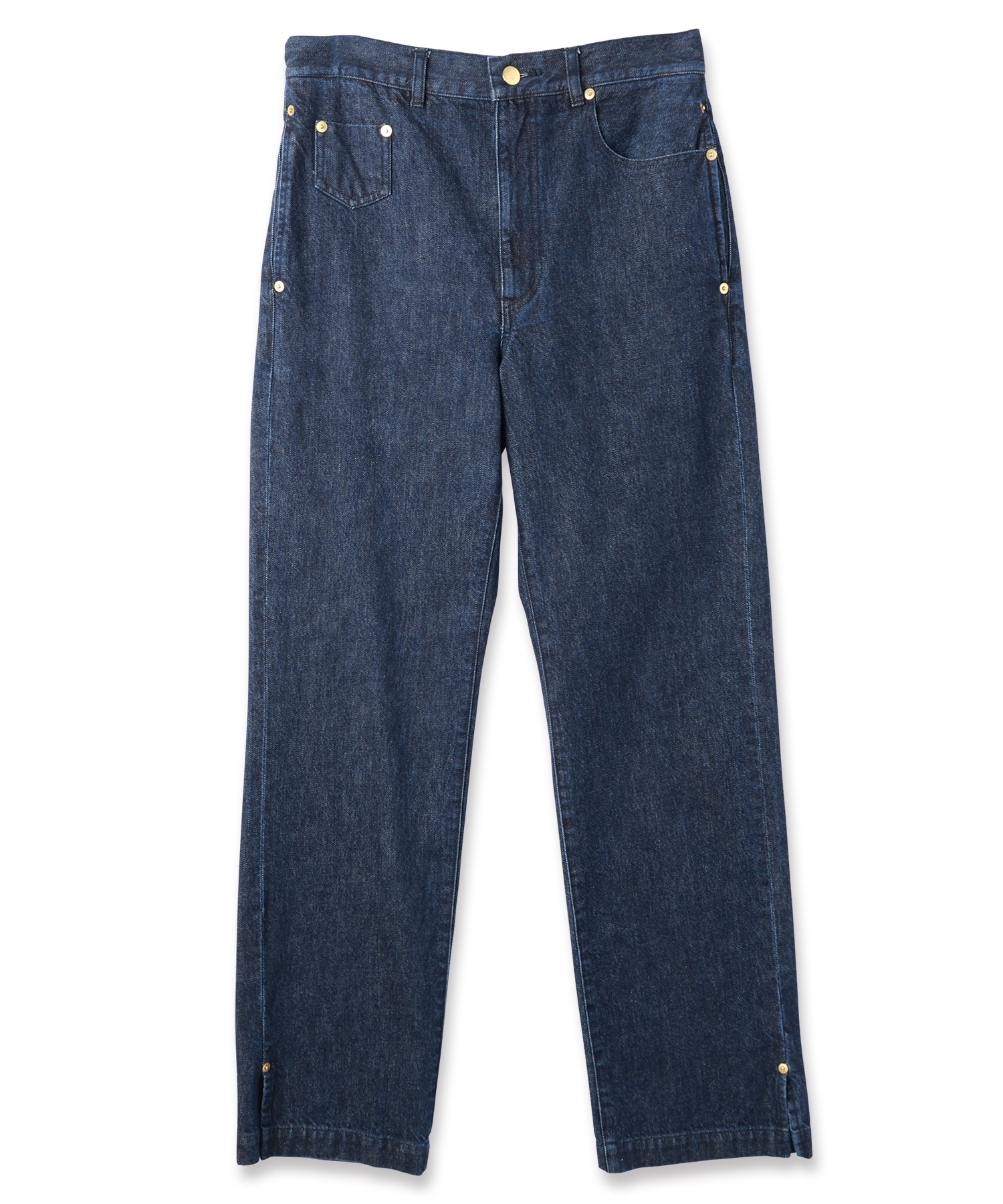 Asymmetrical Pocket Straight Denim Pants