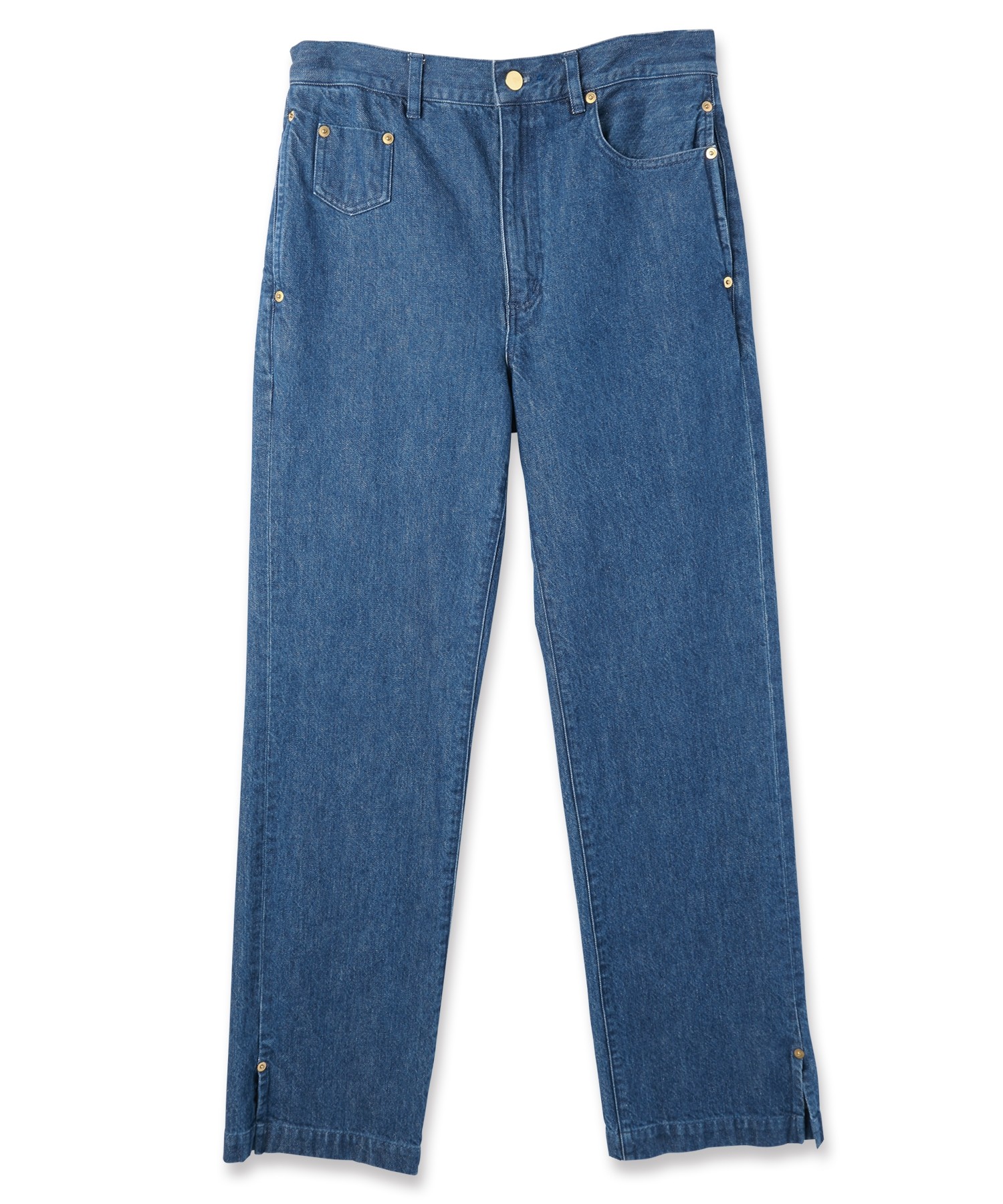 Asymmetrical Pocket Straight Denim Pants