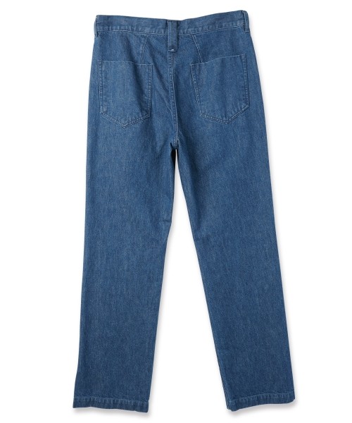 Asymmetrical Pocket Straight Denim Pants