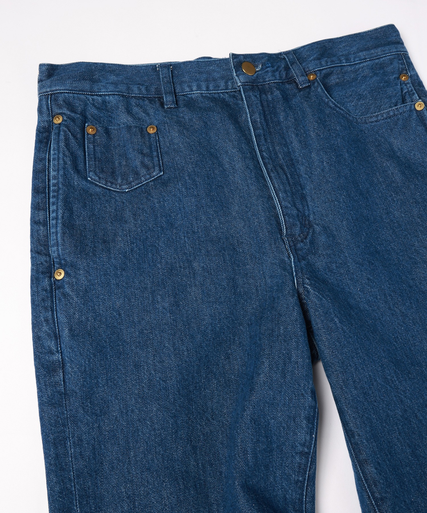 Asymmetrical Pocket Straight Denim Pants