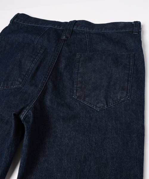 Asymmetrical Pocket Straight Denim Pants