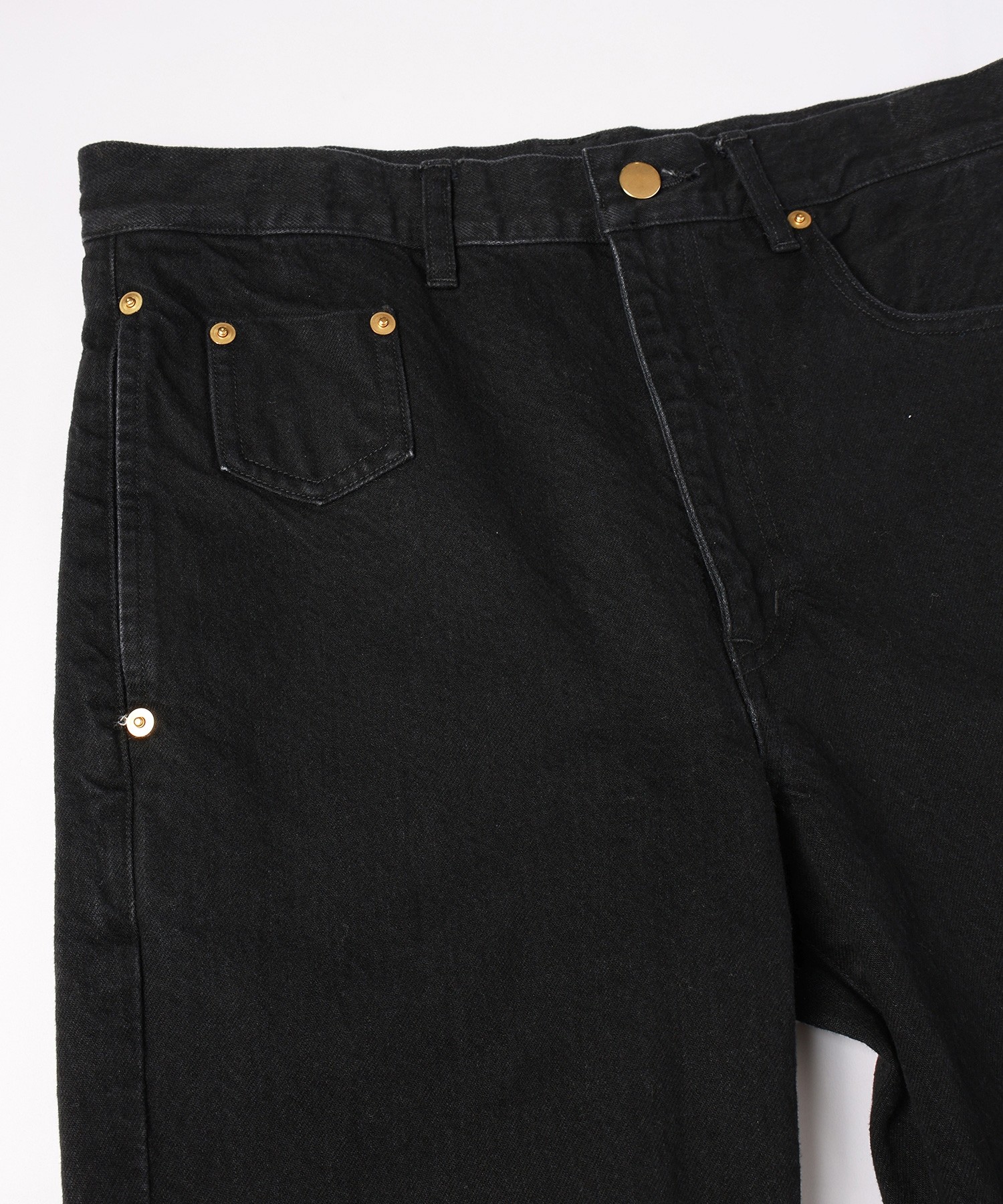 Asymmetrical Pocket Straight Denim Pants