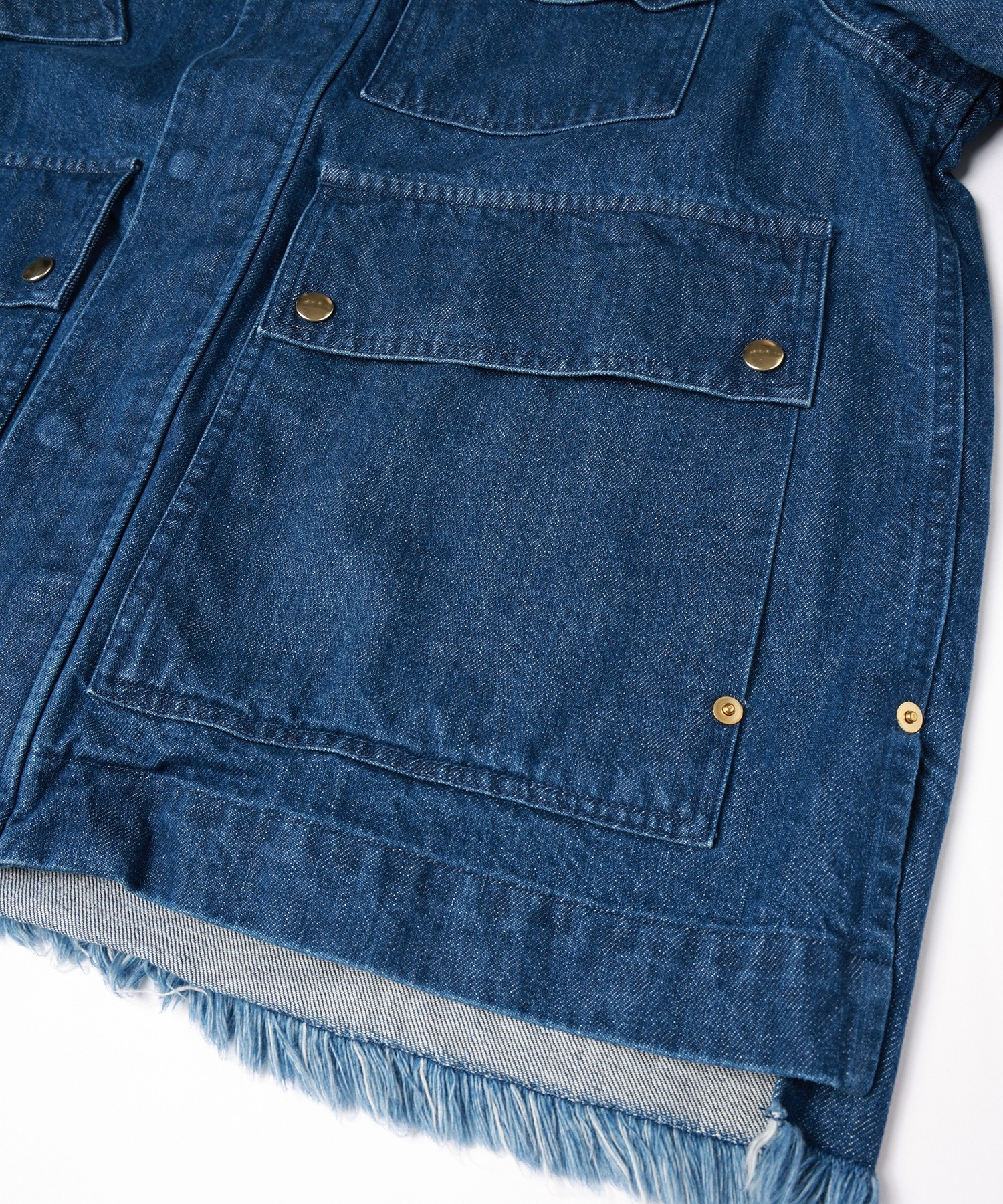 Big Flap Pocket Bow Tie Denim Jacket