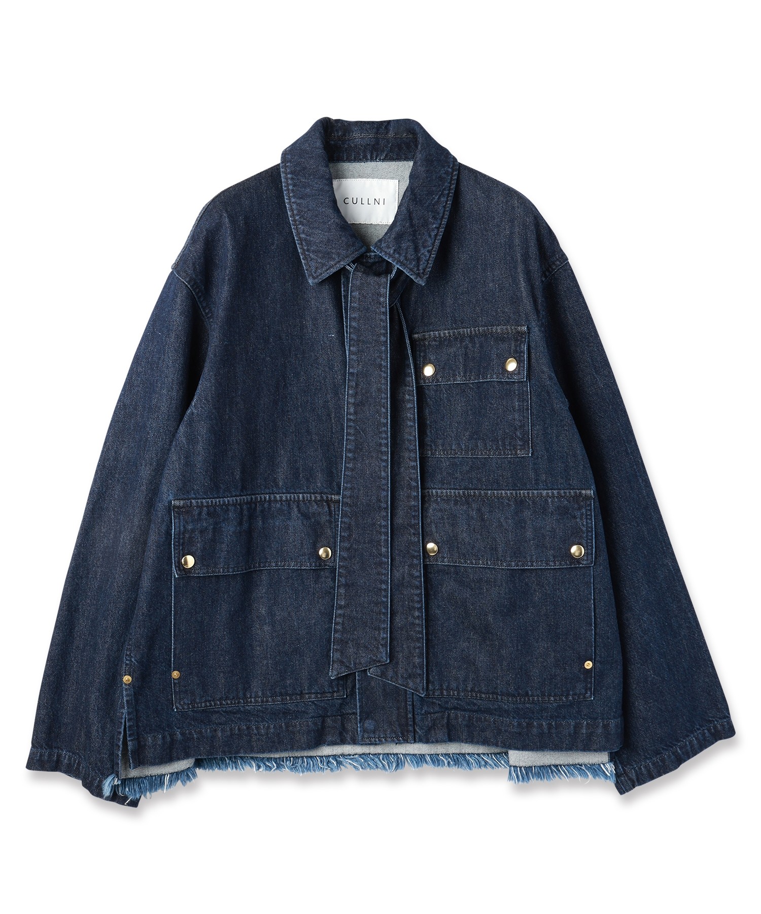 Big Flap Pocket Bow Tie Denim Jacket