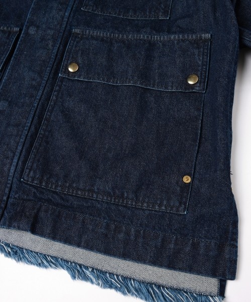 Big Flap Pocket Bow Tie Denim Jacket