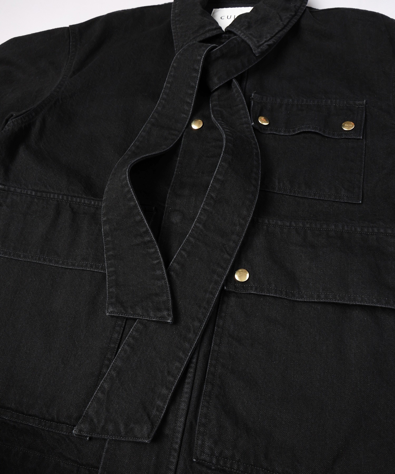 Big Flap Pocket Bow Tie Denim Jacket