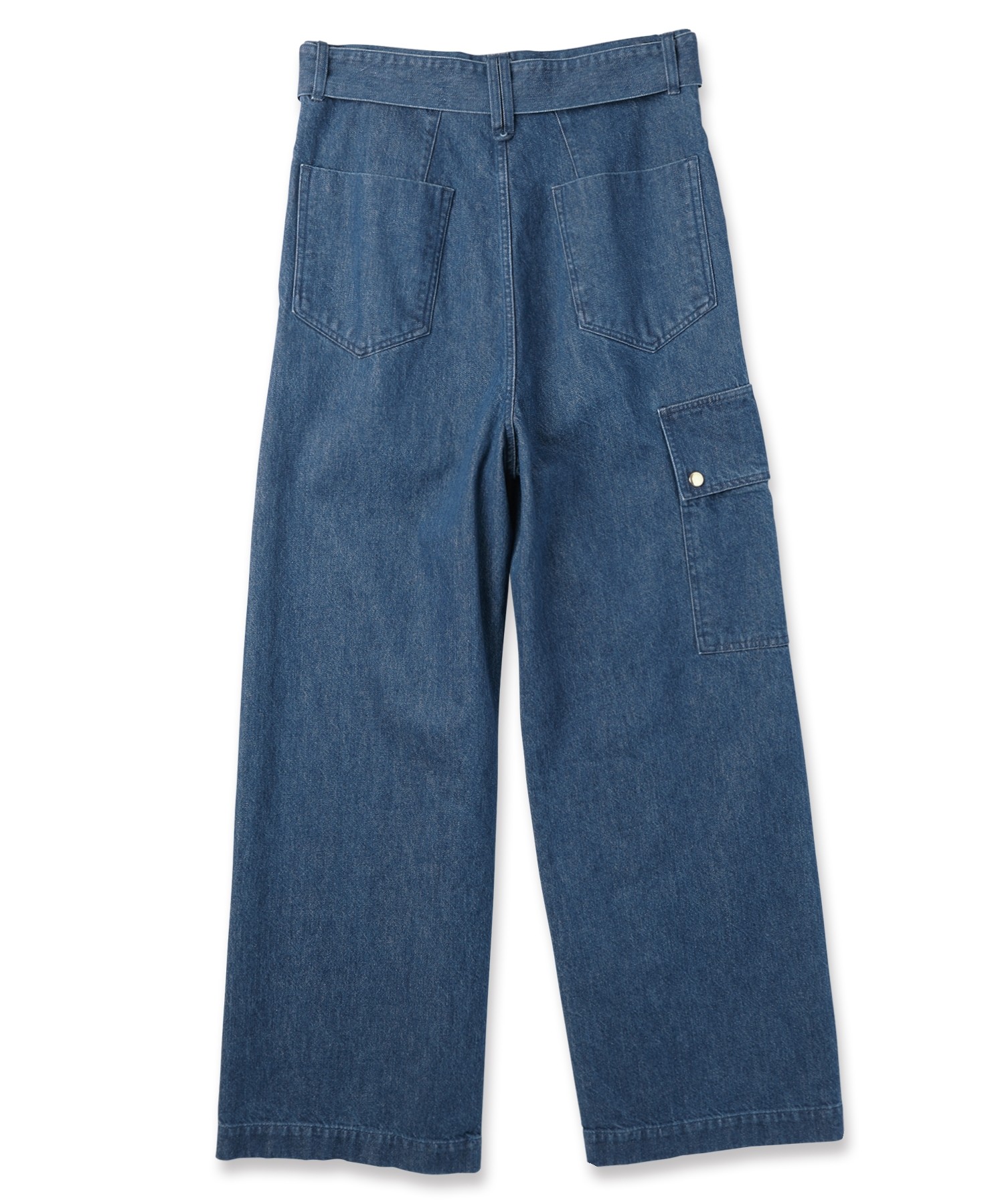 Cargo Extra Wide Denim Pants with Long Belt