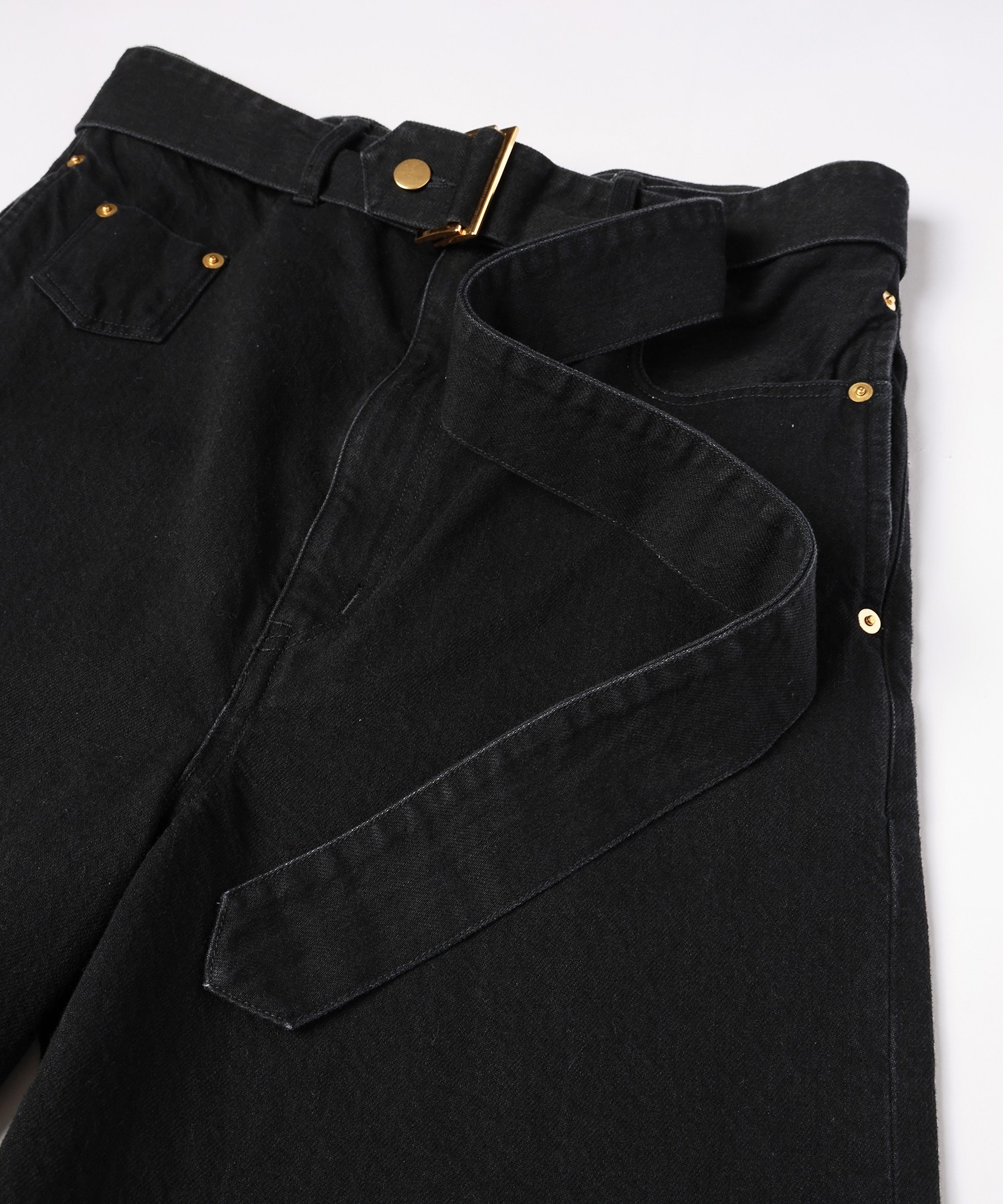 Cargo Extra Wide Denim Pants with Long Belt