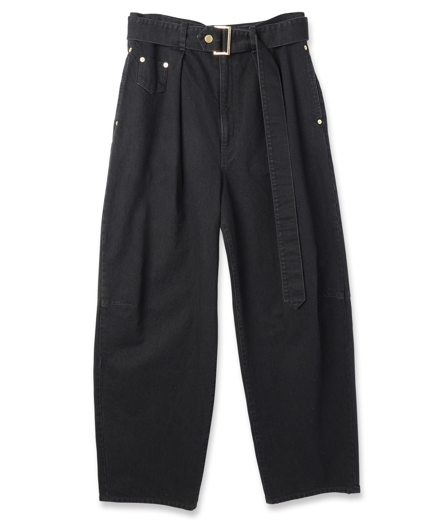 Barrel 1Tuck Wide Denim Pants with Long Belt