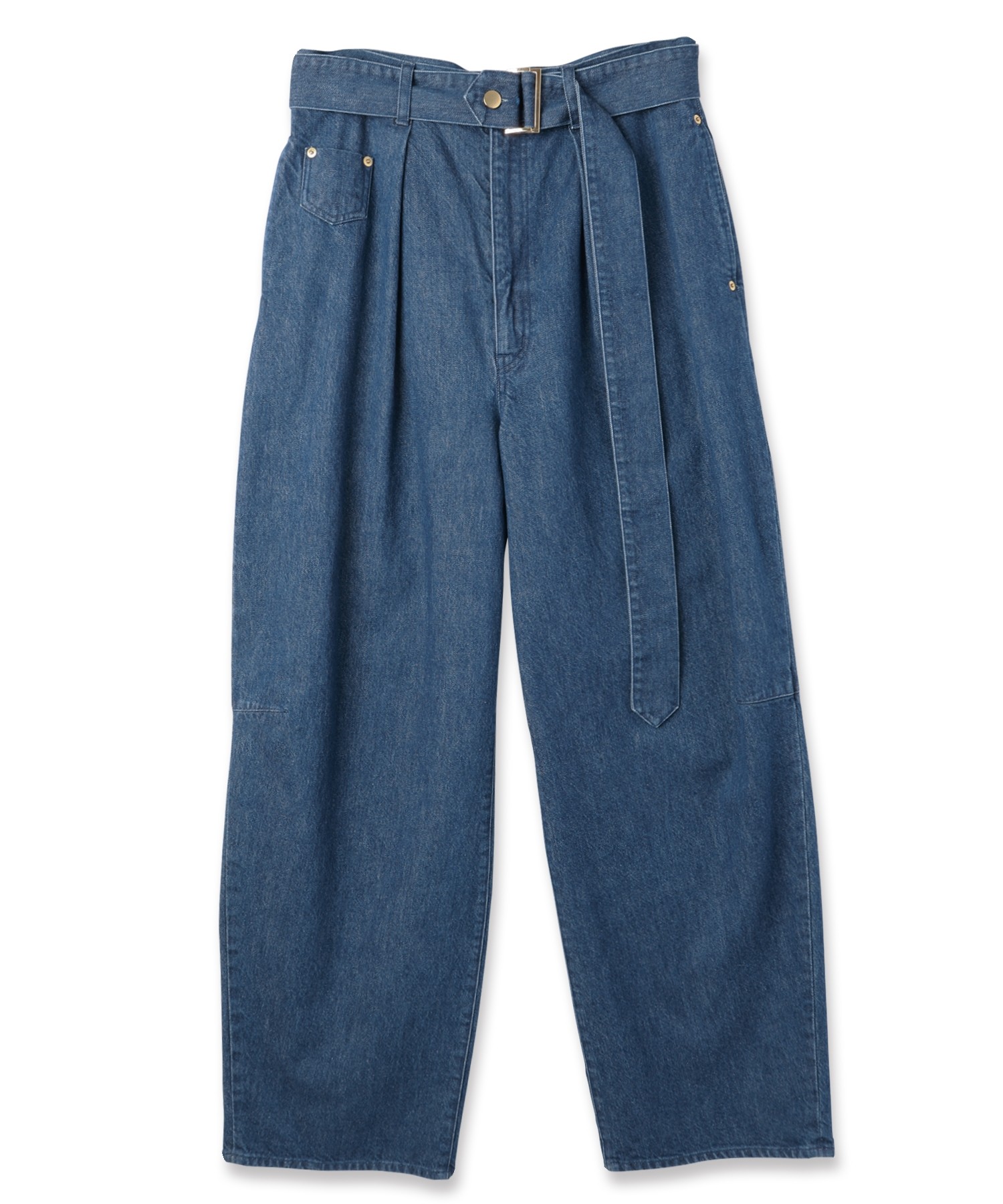 Barrel 1Tuck Wide Denim Pants with Long Belt