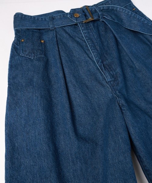 Barrel 1Tuck Wide Denim Pants with Long Belt