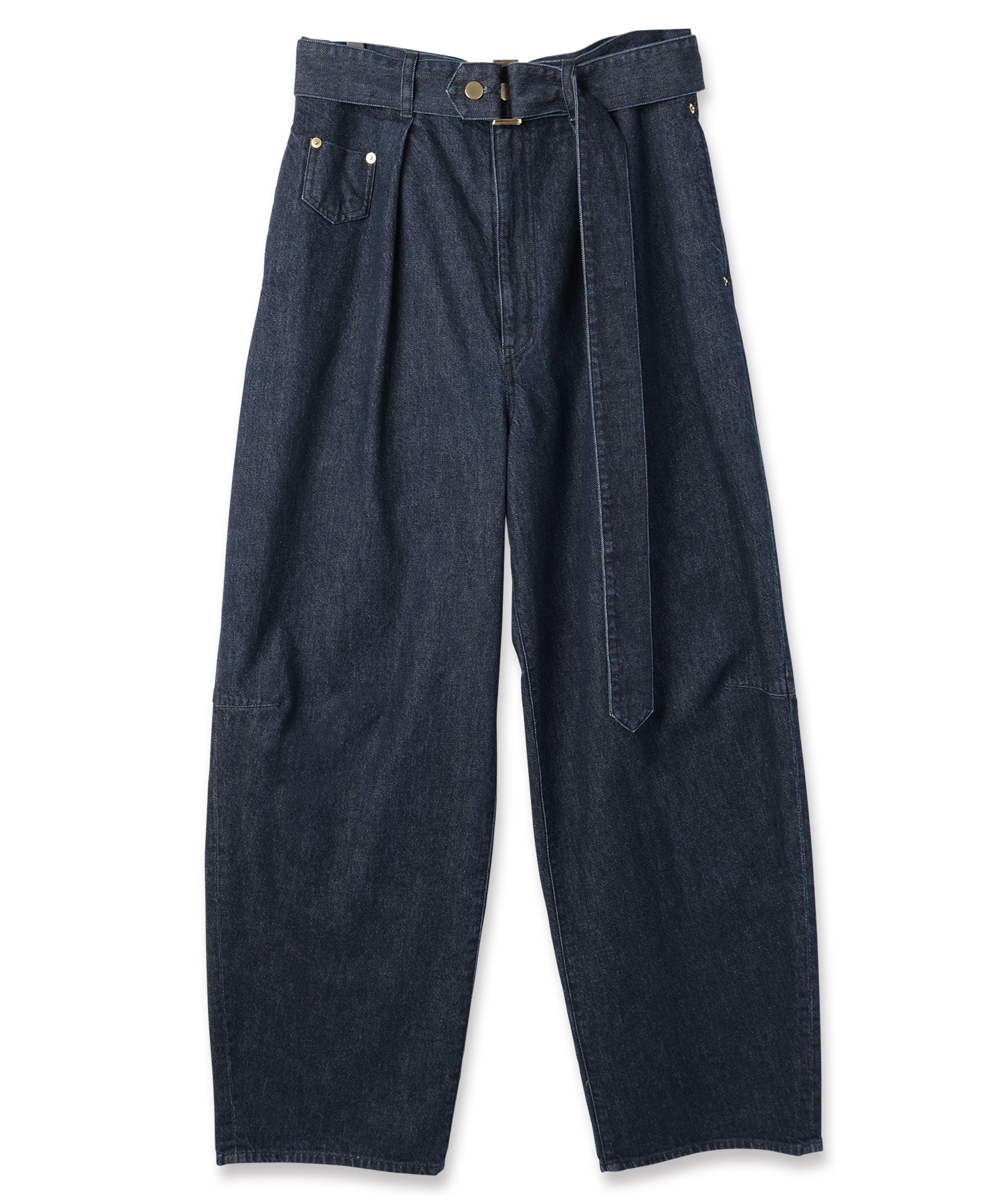 Barrel 1Tuck Wide Denim Pants with Long Belt
