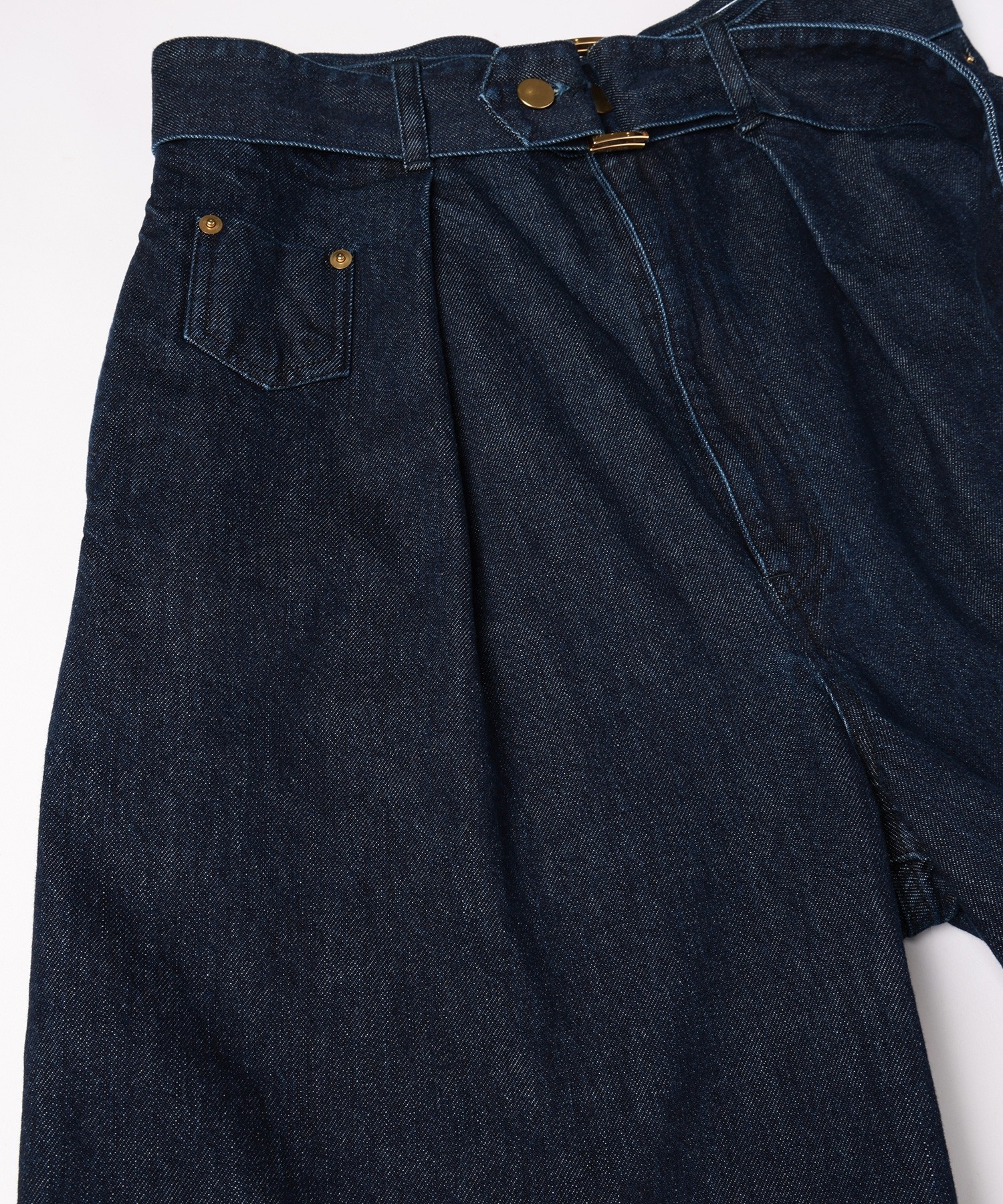 Barrel 1Tuck Wide Denim Pants with Long Belt