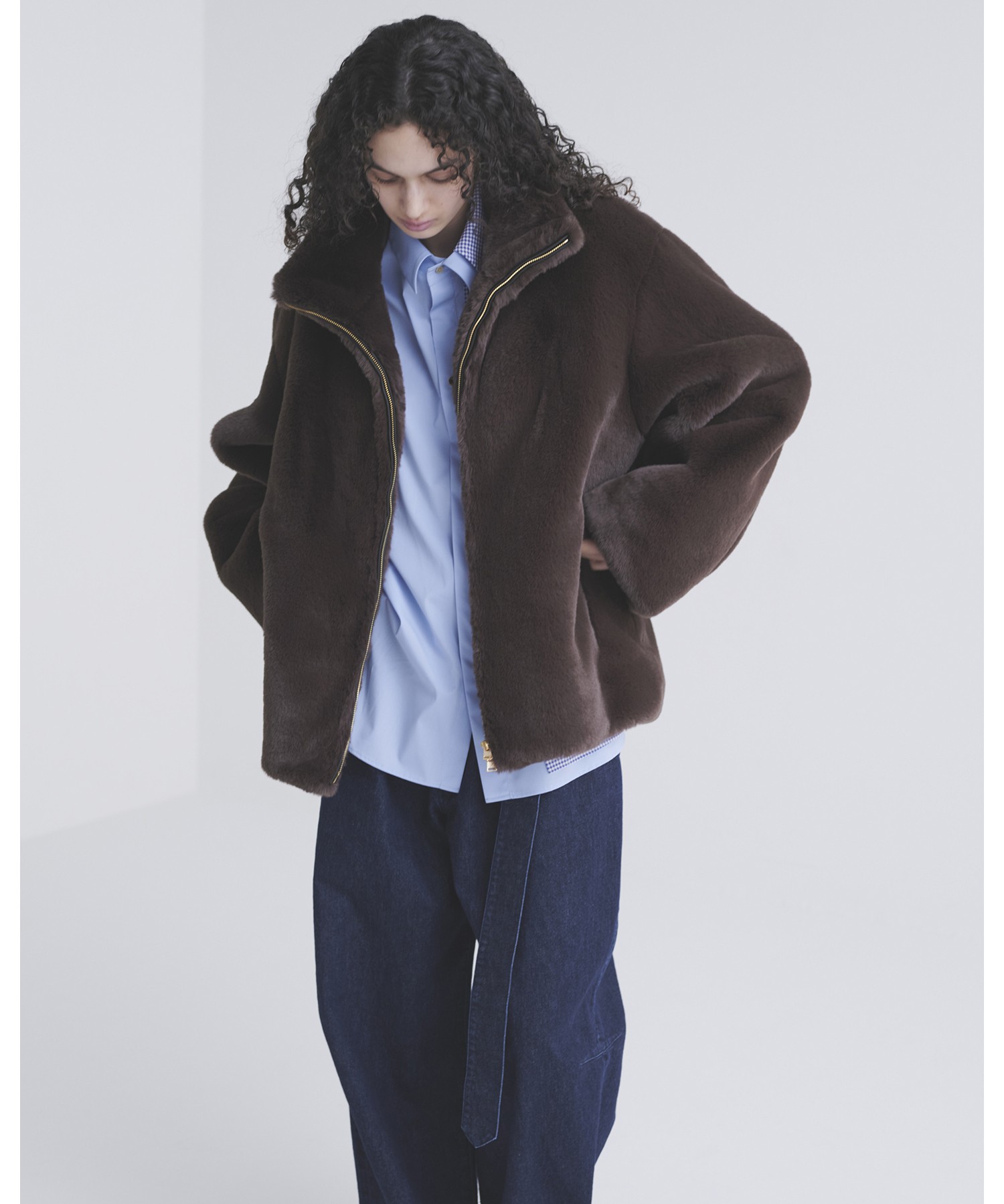 Barrel 1Tuck Wide Denim Pants with Long Belt