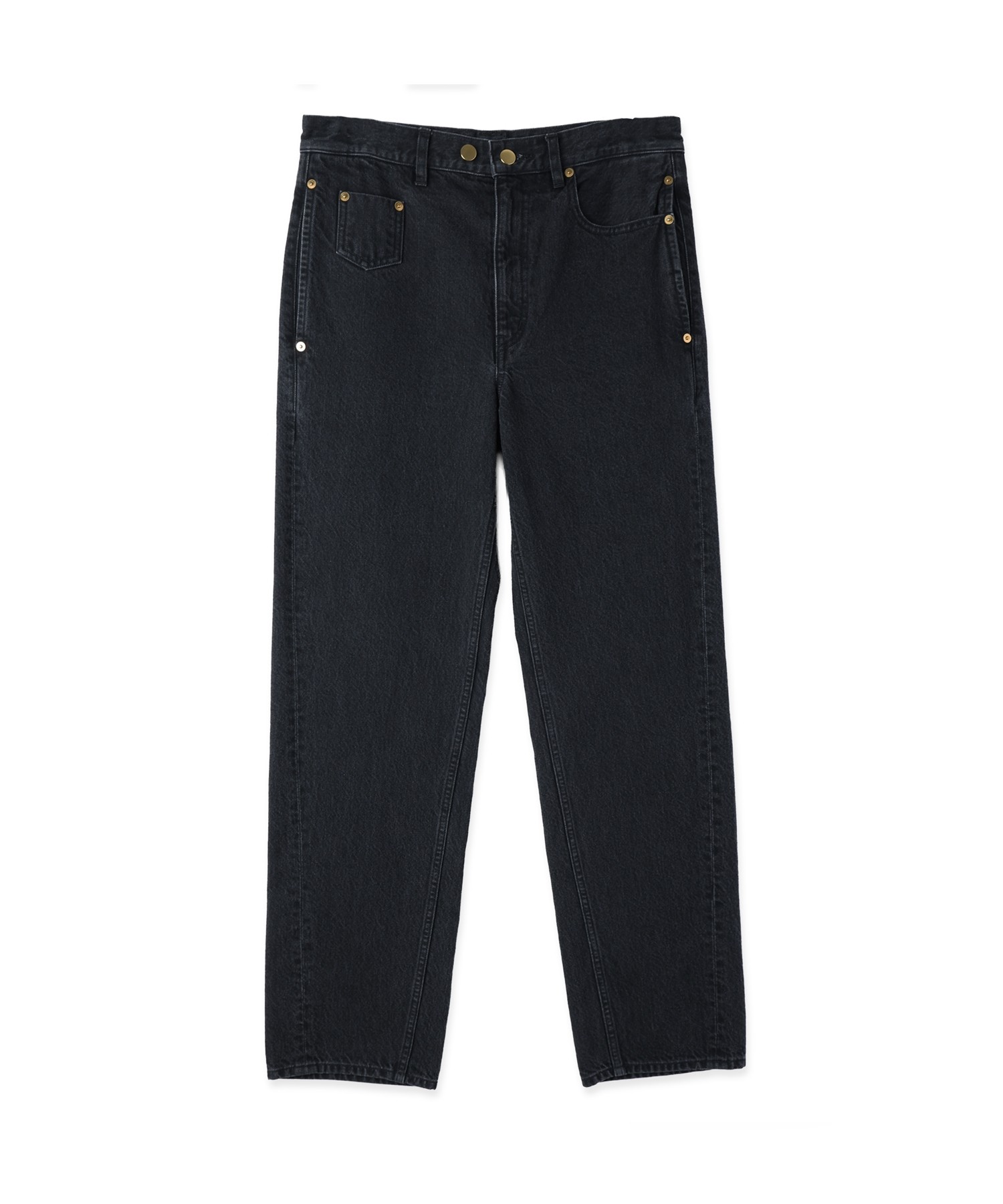 Asymmetrical Pocket Straight Denim Pant