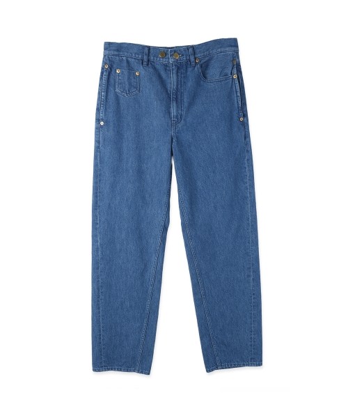 Asymmetrical Pocket Straight Denim Pant