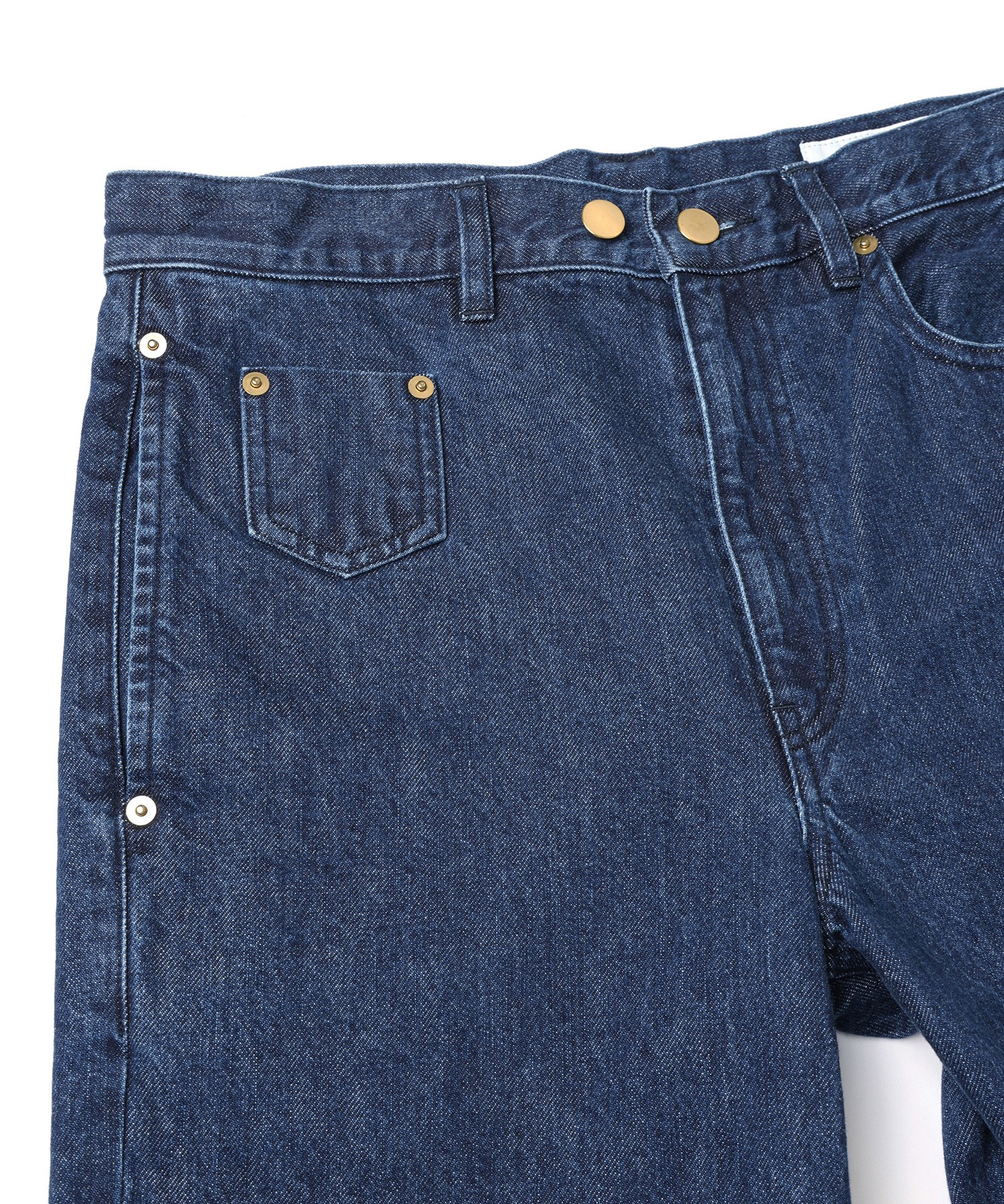 Asymmetrical Pocket Straight Denim Pant