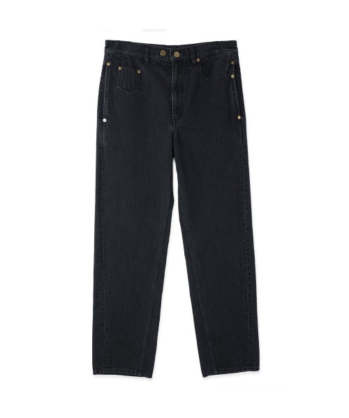 Asymmetrical Pocket Straight Denim Pant