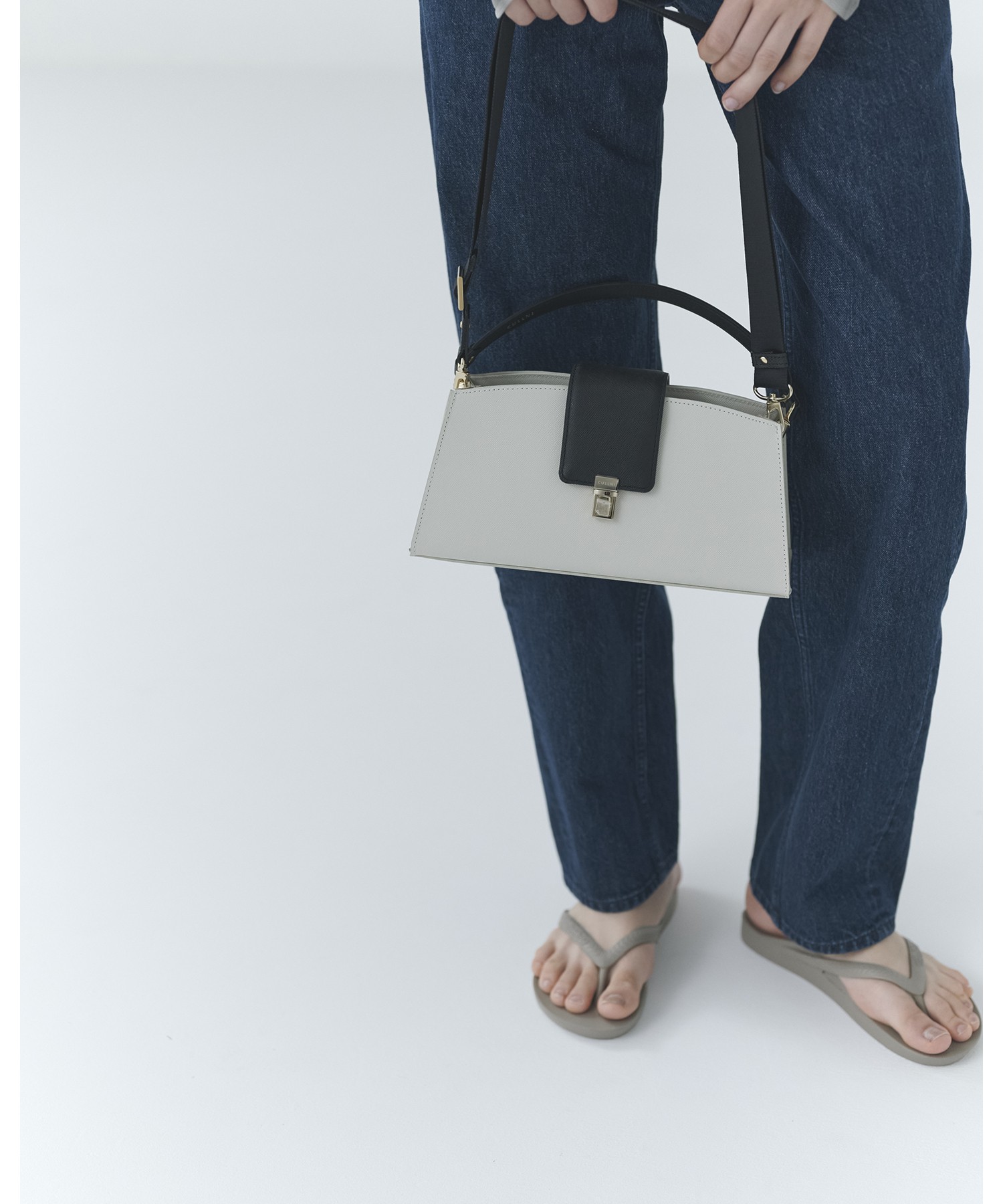 Asymmetrical Pocket Straight Denim Pant