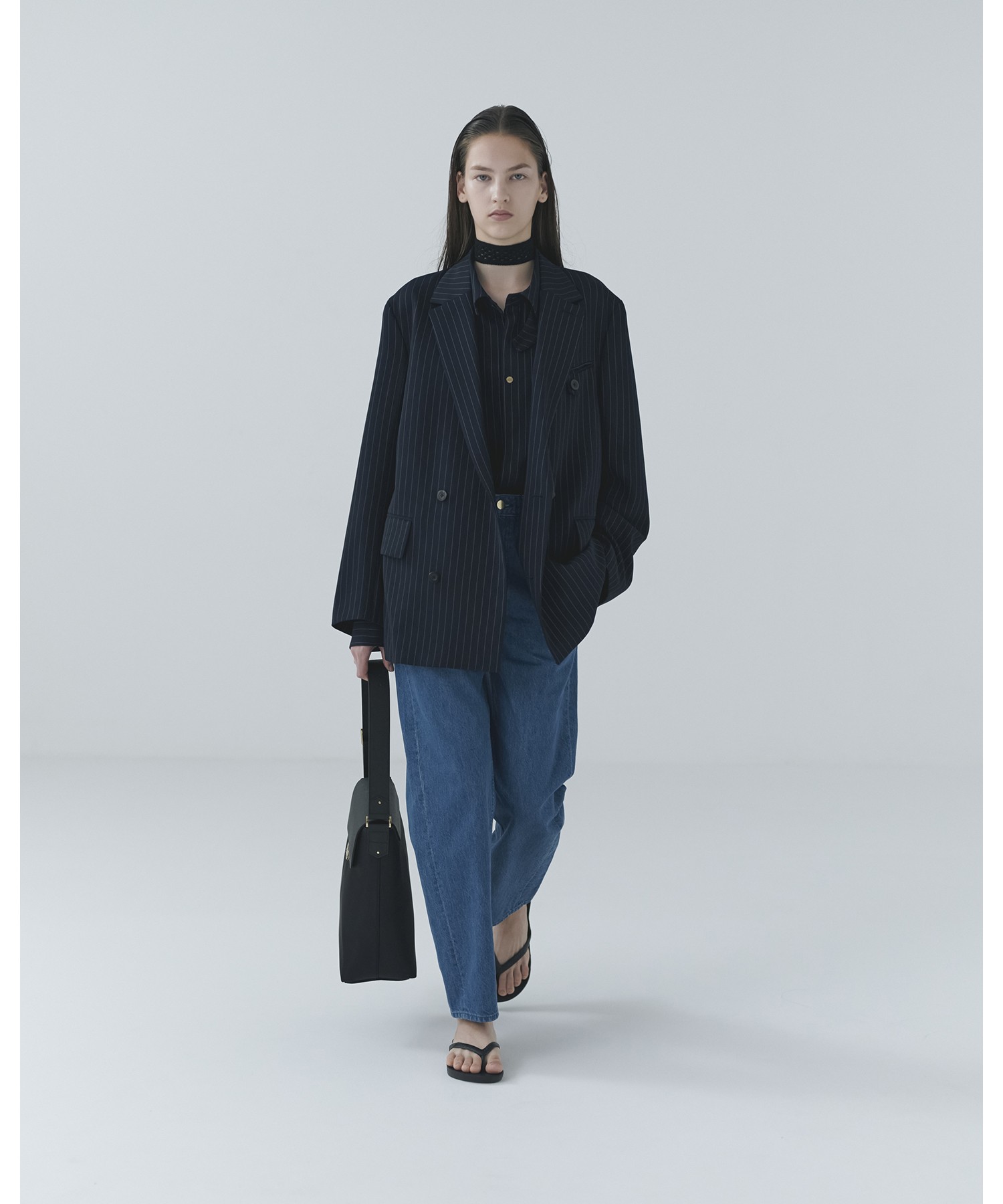 Asymmetrical Pocket Straight Denim Pant