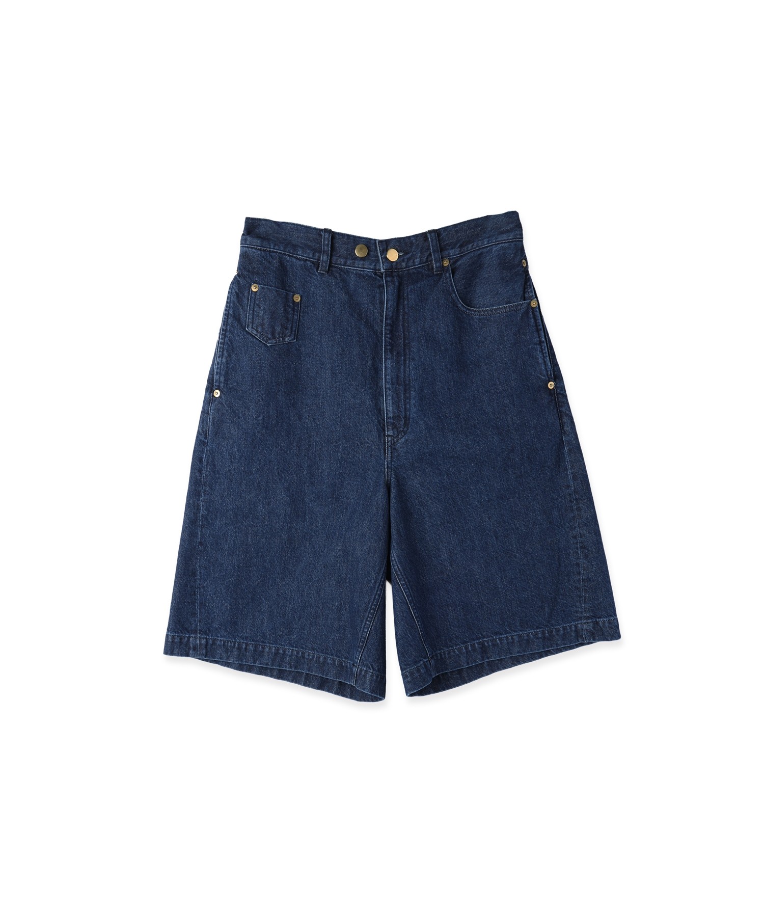 Asymmetrical Pocket Denim Half Pant