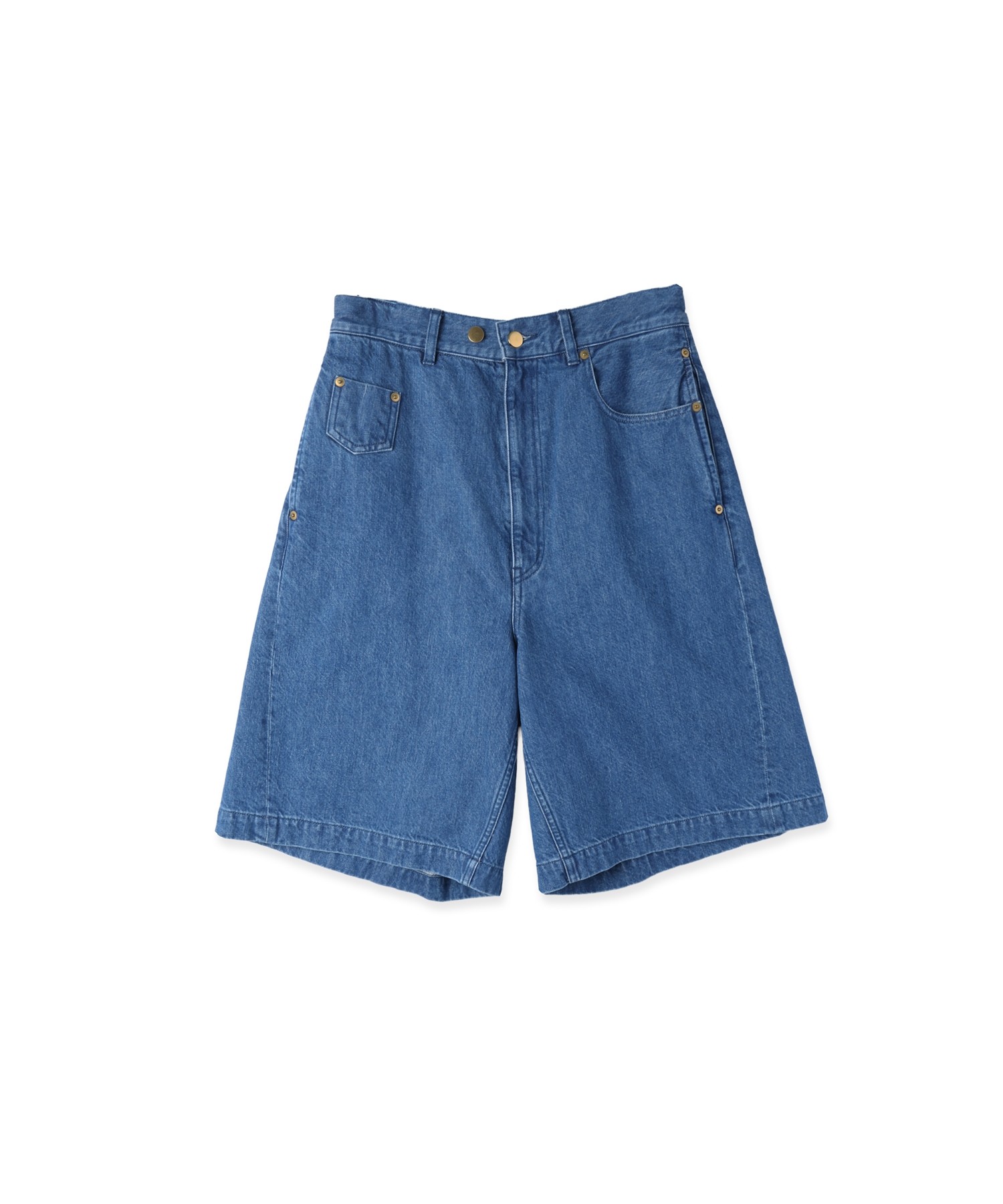 Asymmetrical Pocket Denim Half Pant