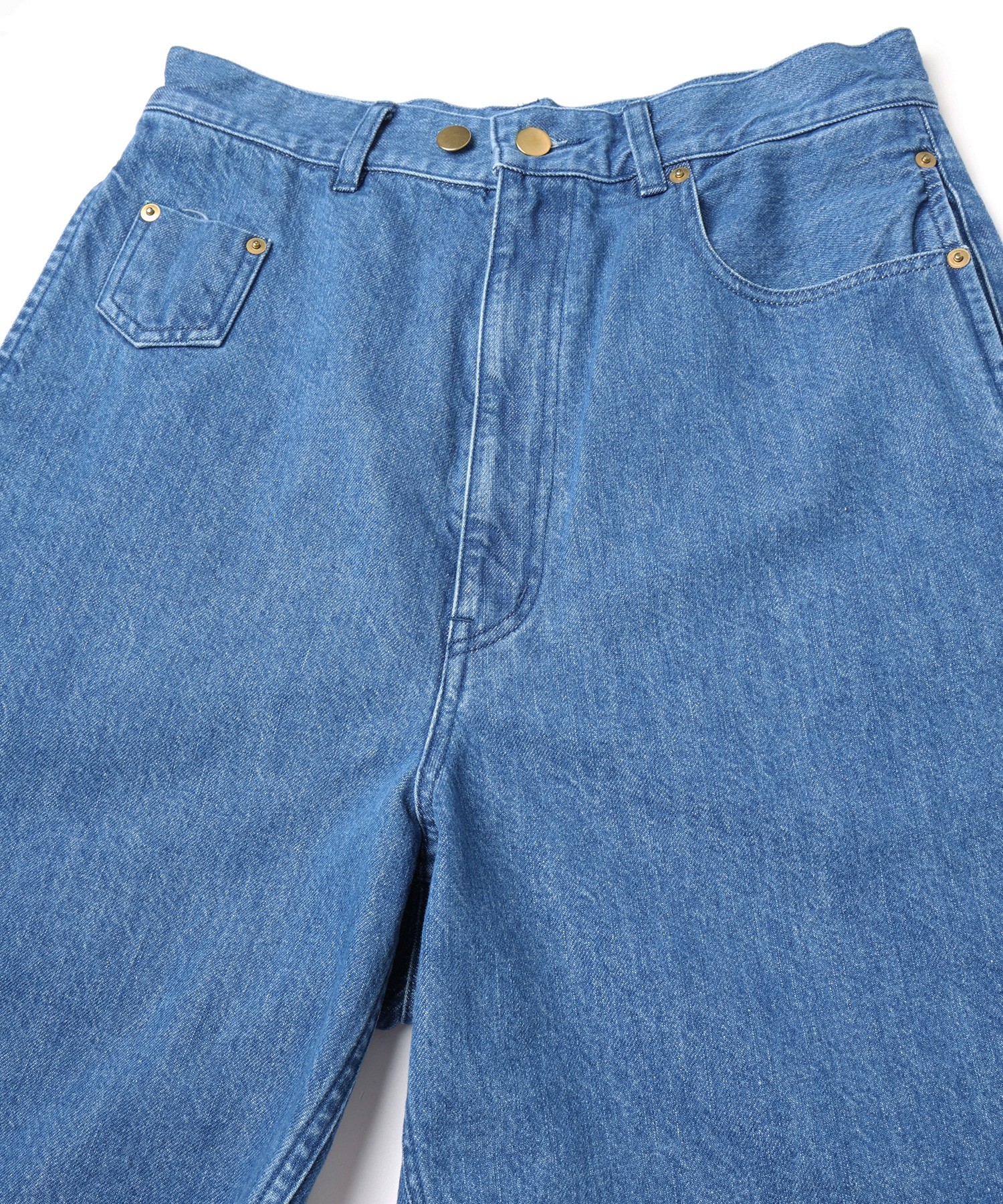 Asymmetrical Pocket Denim Half Pant