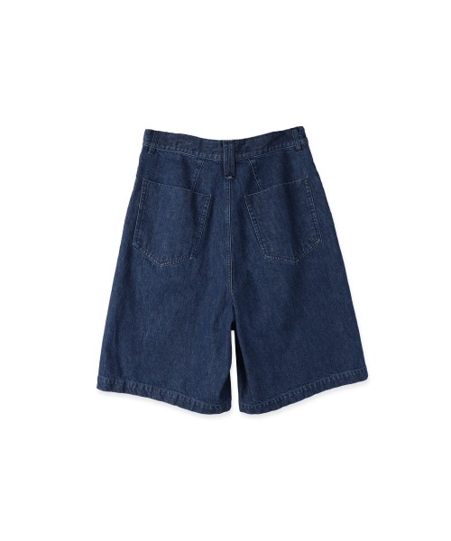 Asymmetrical Pocket Denim Half Pant