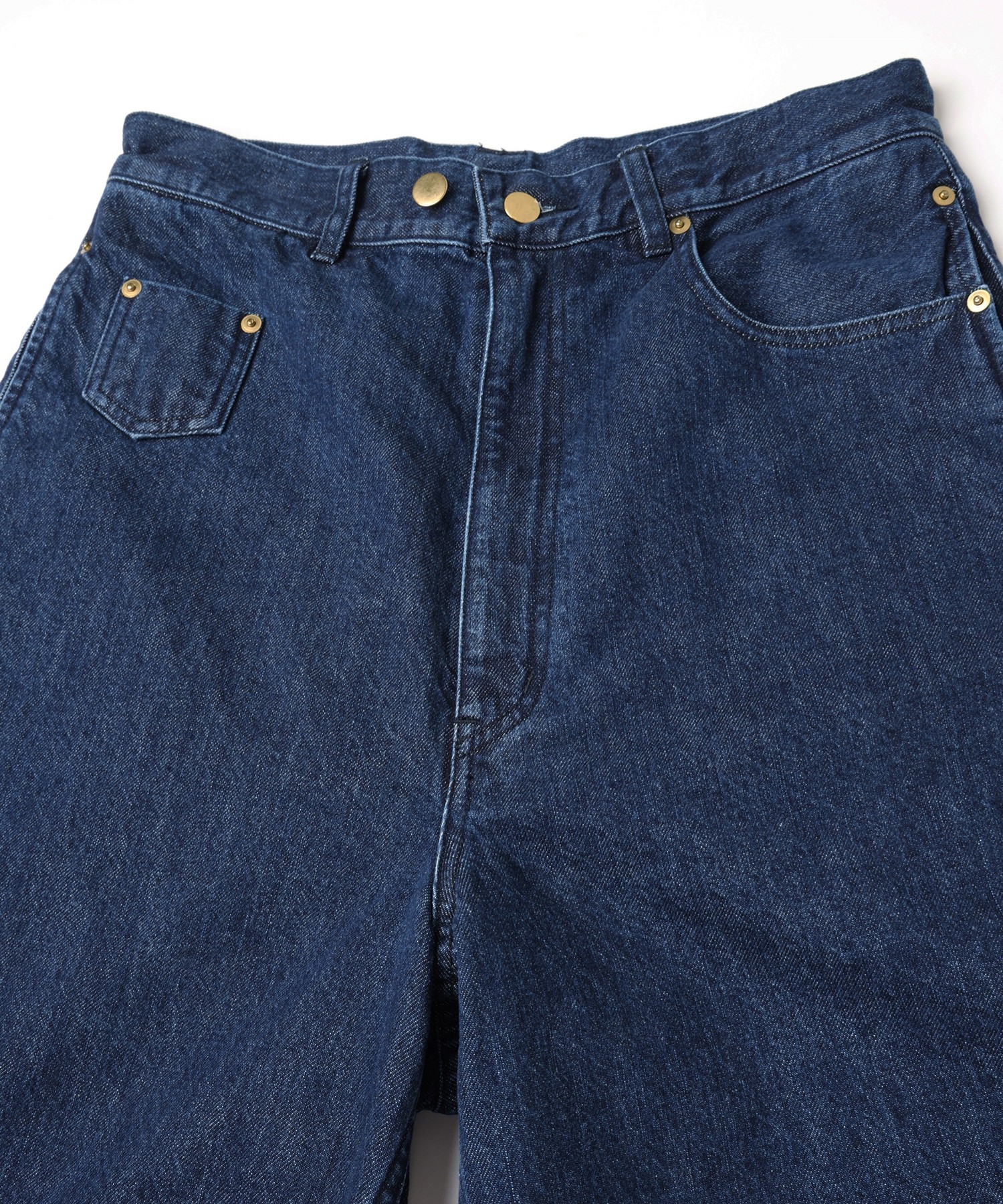 Asymmetrical Pocket Denim Half Pant