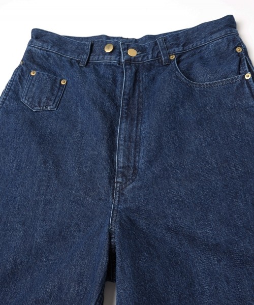 Asymmetrical Pocket Denim Half Pant