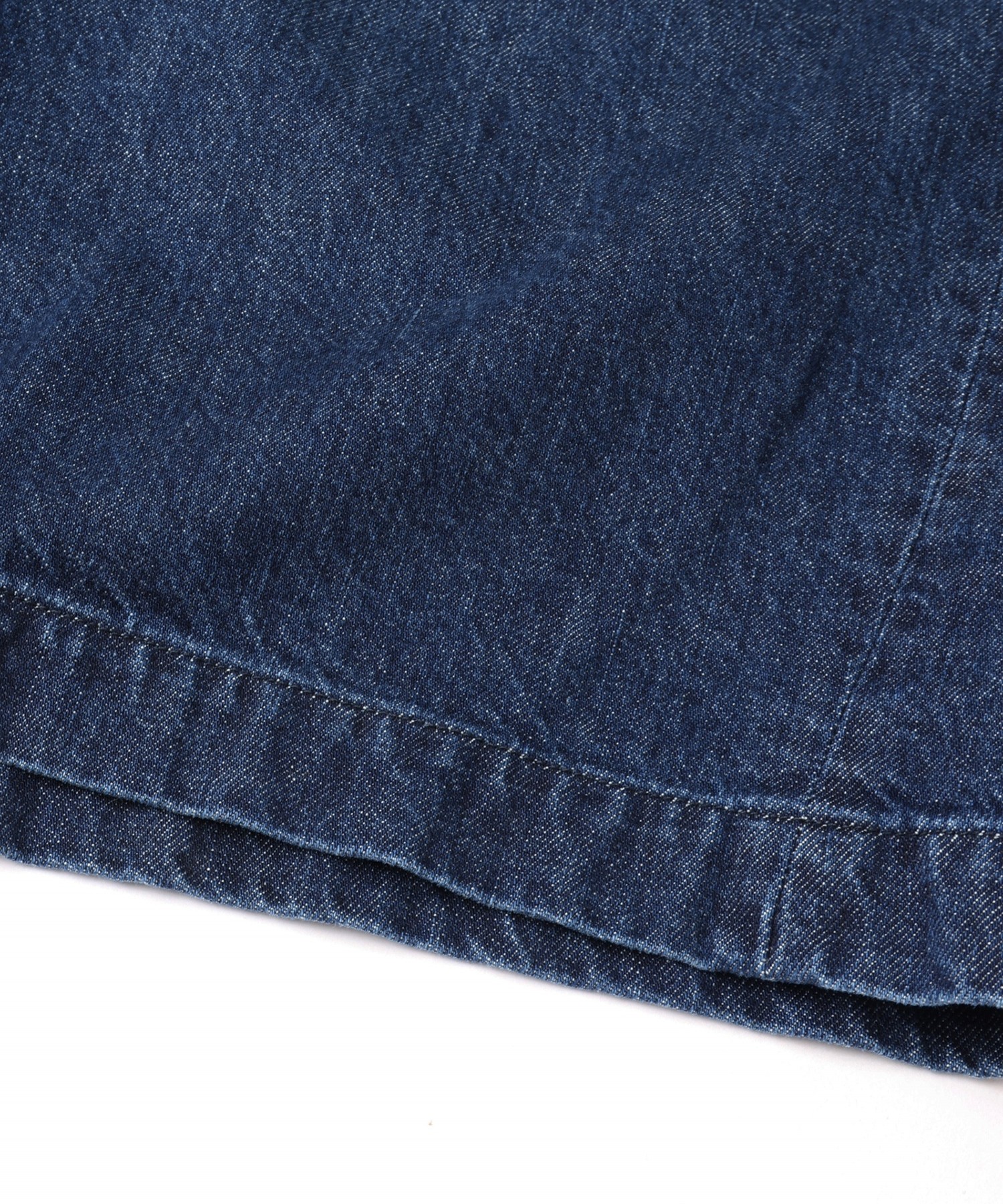 Asymmetrical Pocket Denim Half Pant