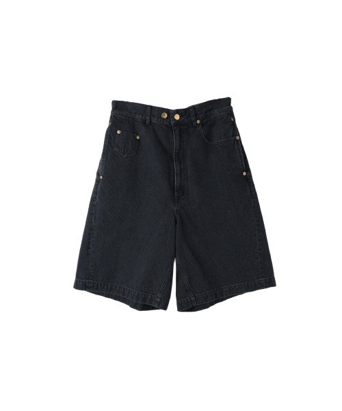 Asymmetrical Pocket Denim Half Pant