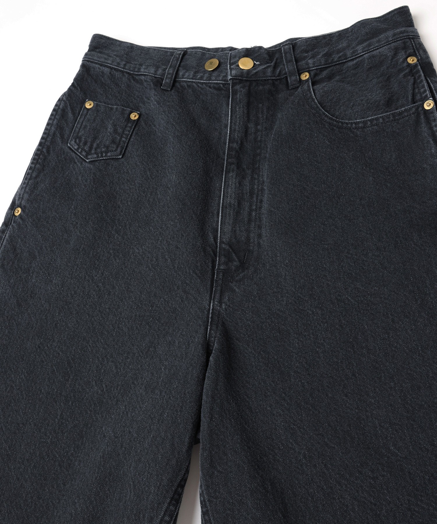Asymmetrical Pocket Denim Half Pant