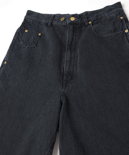Asymmetrical Pocket Denim Half Pant