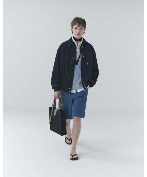 Asymmetrical Pocket Denim Half Pant