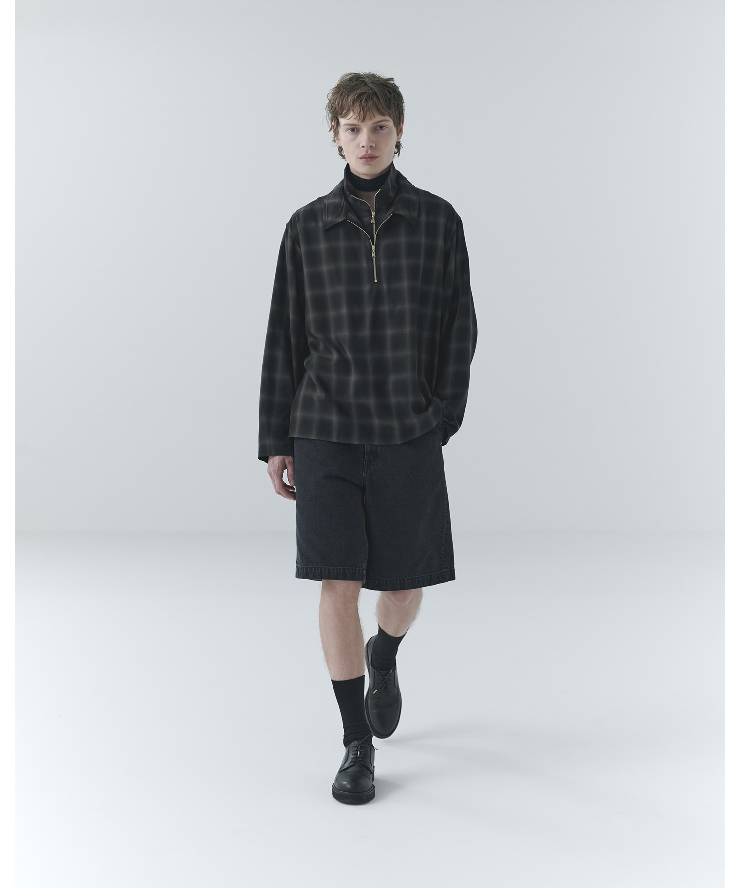 Asymmetrical Pocket Denim Half Pant