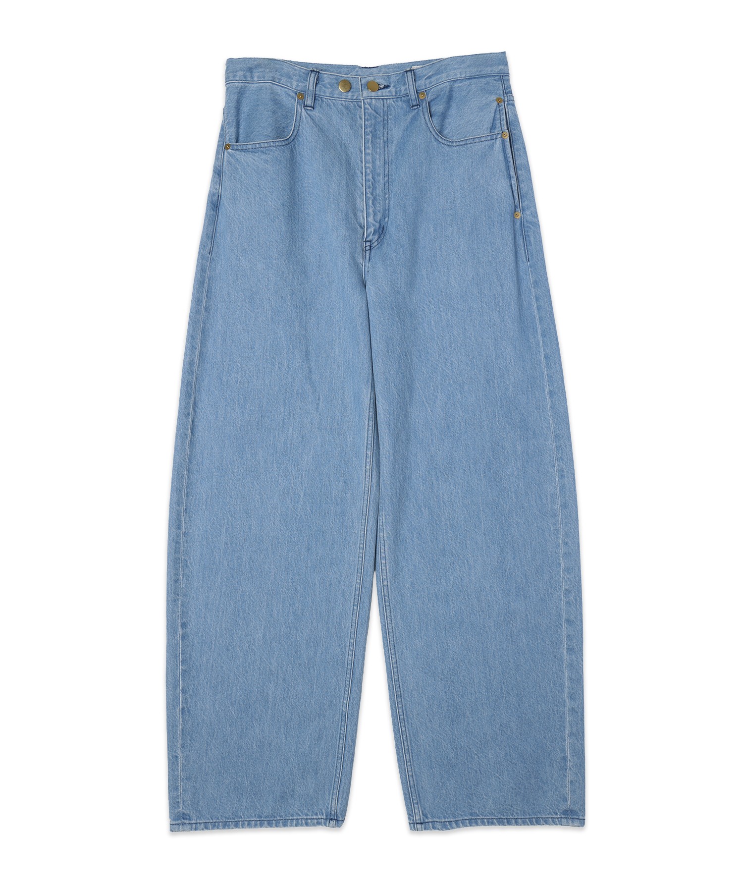 Heavy Bleach Wash 12oz Denim Wide Curve Pants