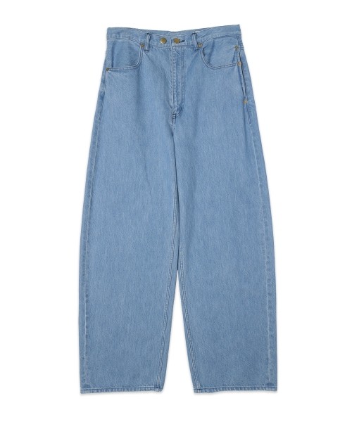 Heavy Bleach Wash 12oz Denim Wide Curve Pants